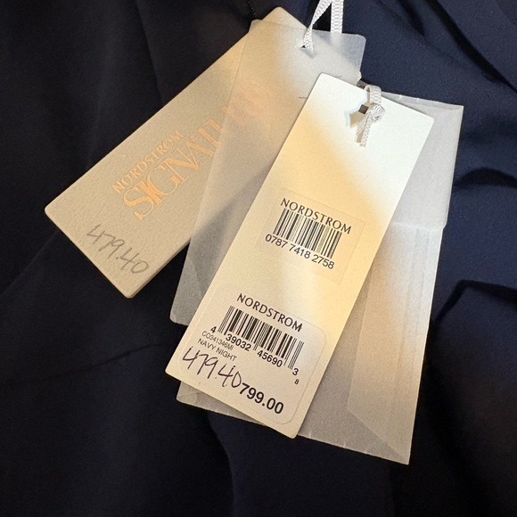 Nordstrom Signature Elegant Navy Long Sleeve Dress - Picture 5 of 5
